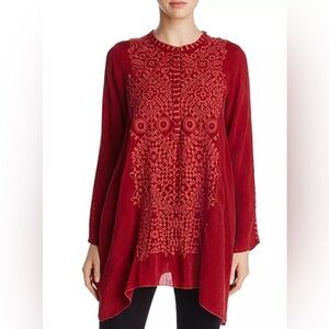 Johnny Was Rona Tunic In Port/Red/Burgundy Size M